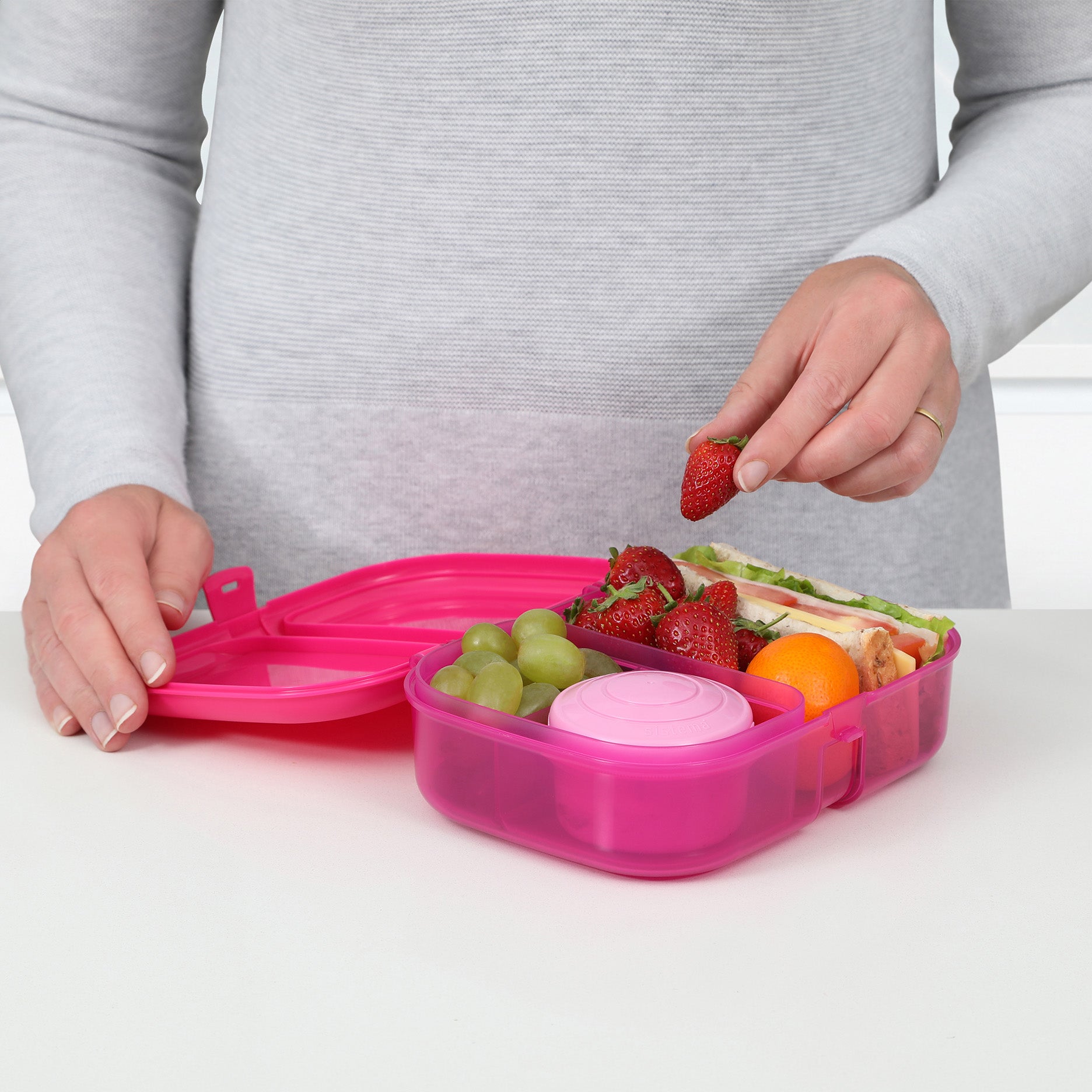 Ribbon madkasse 1,1 L pink